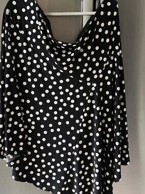 Polka Dot Asymmetrical Midi Skirt